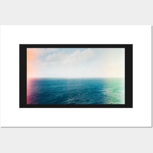 Blue Ocean and Sky Shot on Film With Light Leaks Posters and Art